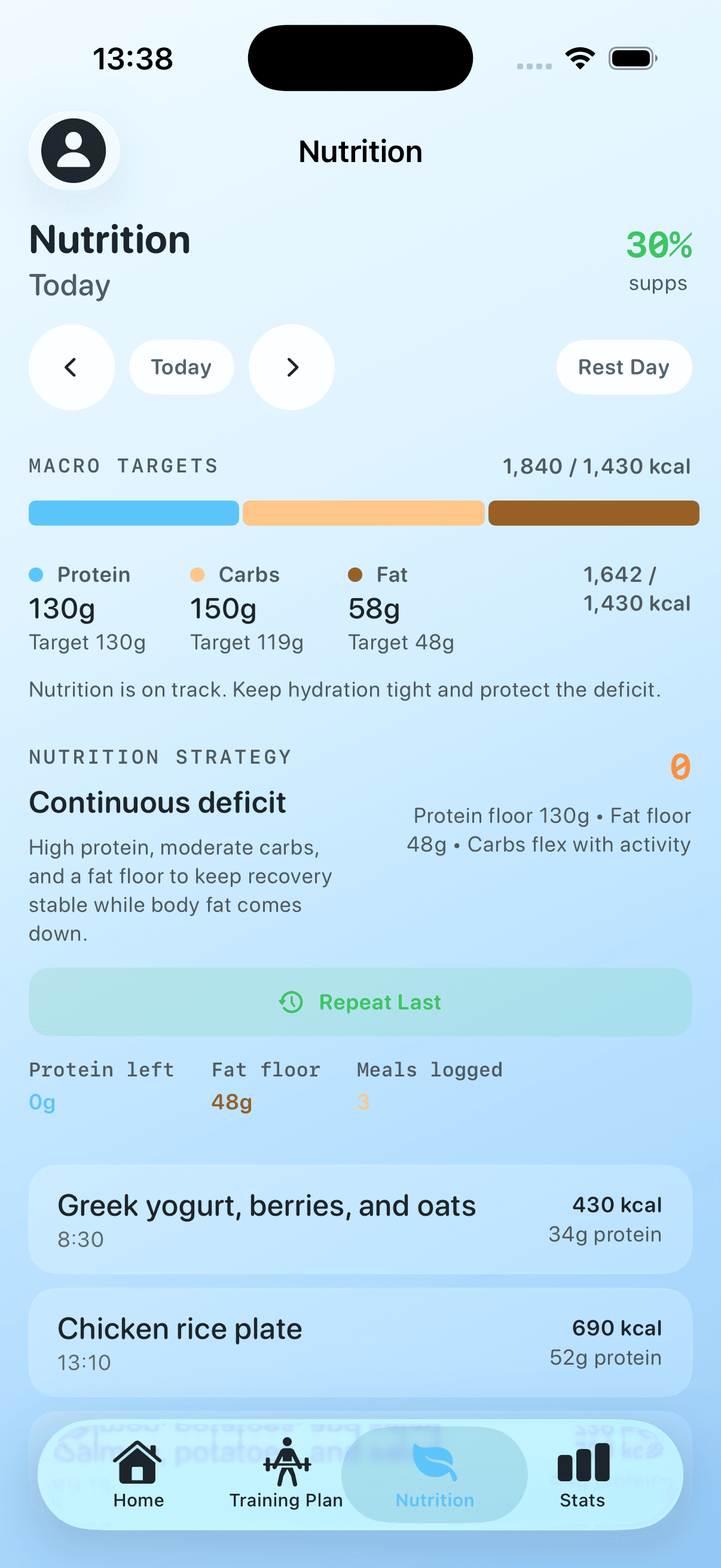 Nutrition — macros and strategy